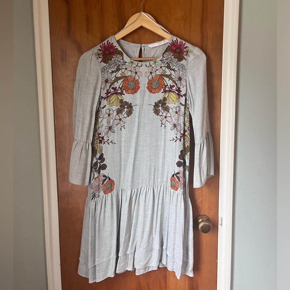 Zara Trafaluc Floral Longsleeve Dress